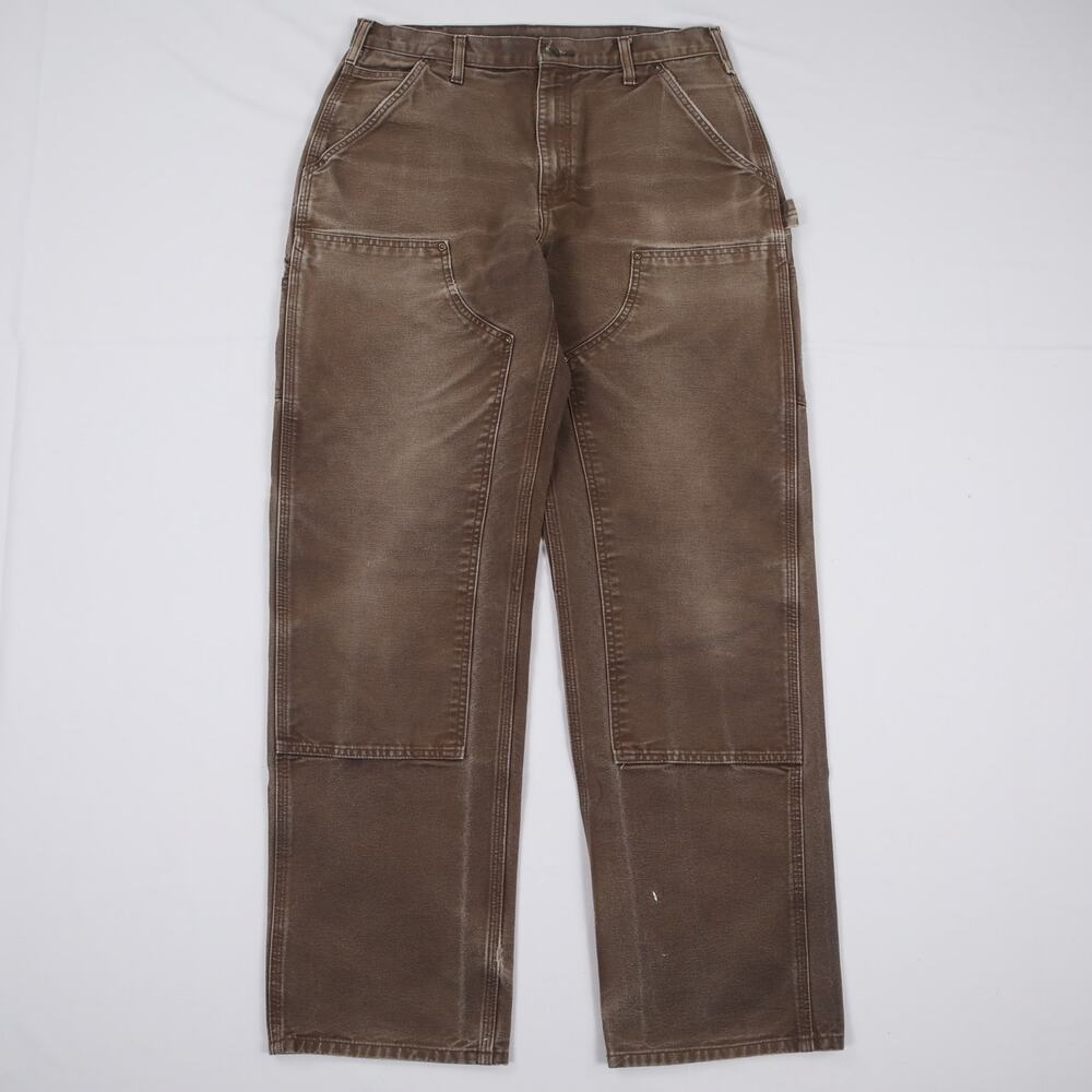Vintage Carhartt B136 DKB Faded Brown Double Knee Carpenter Pants 33x32